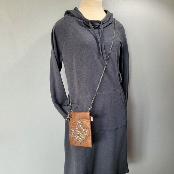 Fleur de Lis Crossbody Small Purse - Smart Phone Bag for Mardi Gras New Orleans - Picture 2 of 5